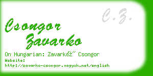 csongor zavarko business card